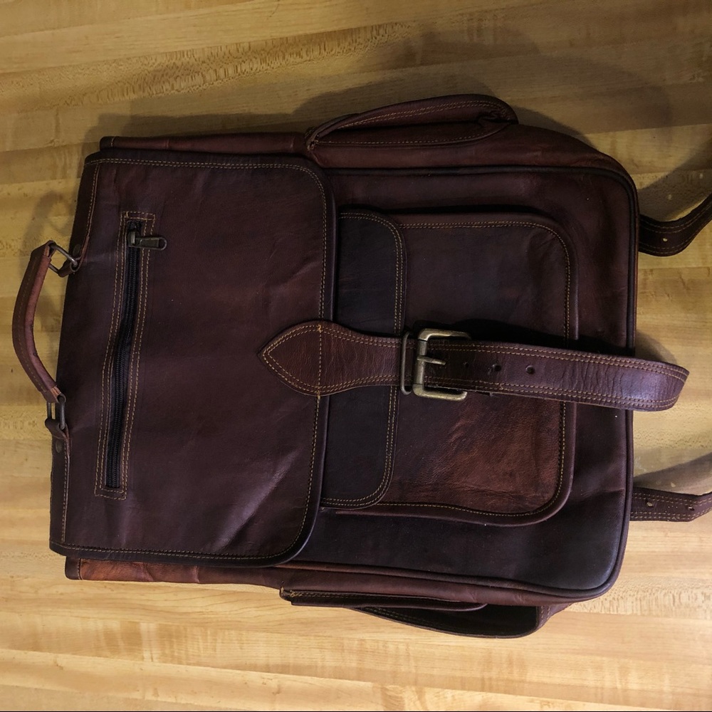Leather backpack
